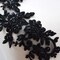 2 PieceS Black Beaded Mirrored Flower Applique for Dress Neckline Gown Dance Costume